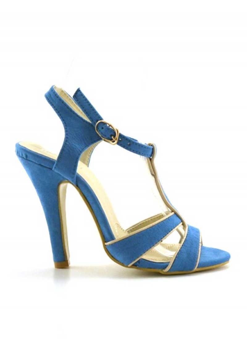Sandale albastre dama cu toc 11cm Caryn